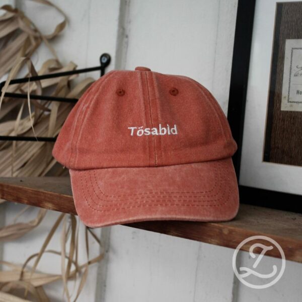 Barnkeps 'Tösabid' - orange/khaki/hallonröd/mörkblå