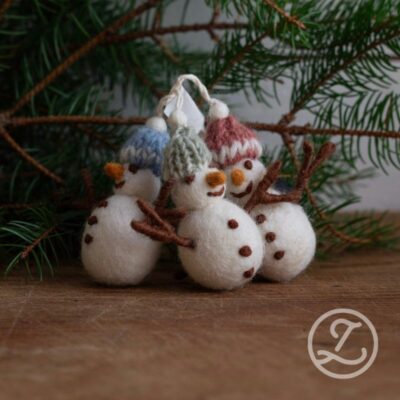 Julgransdekoration - snögubbar 3 st