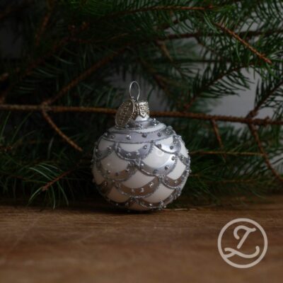 Julgranskula - vit & silver